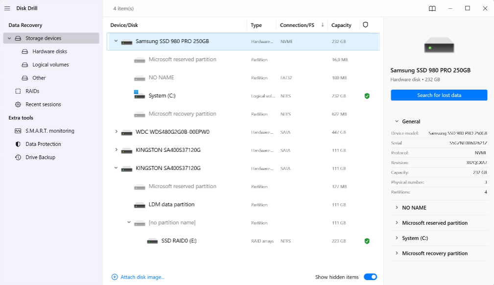 Screenshot Disk Drill