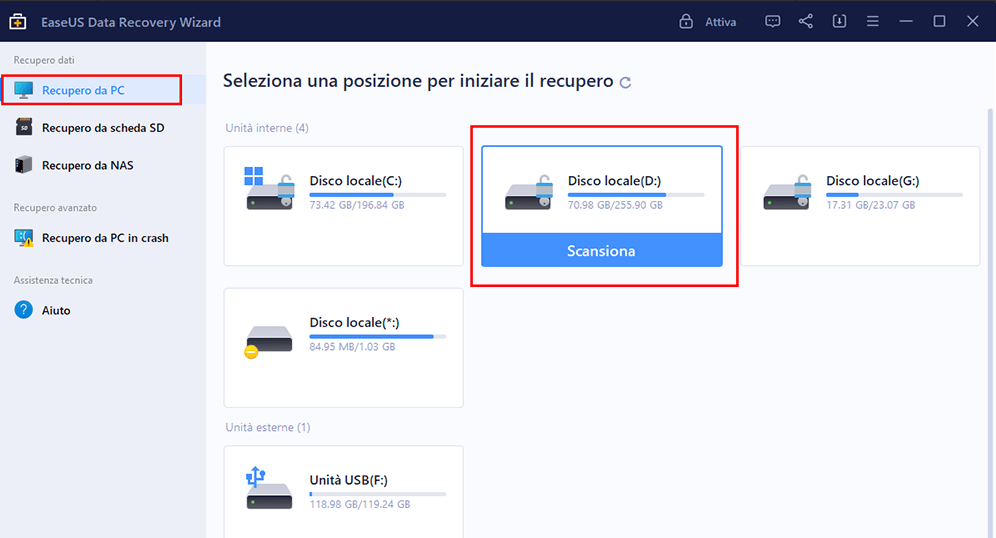 Screenshot EaseUS Data Recovery Wizard