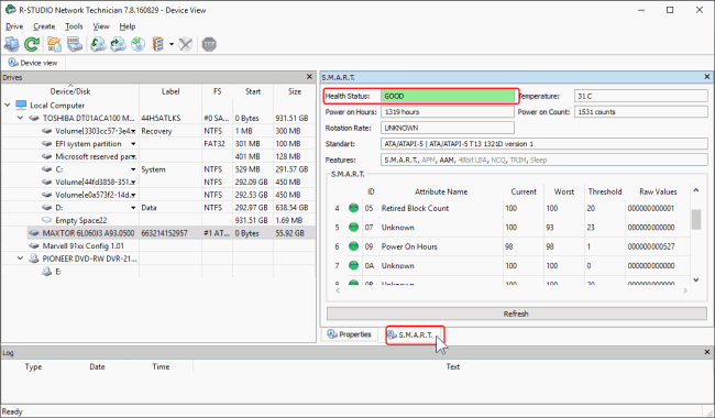 Screenshot R-Studio Data Recovery