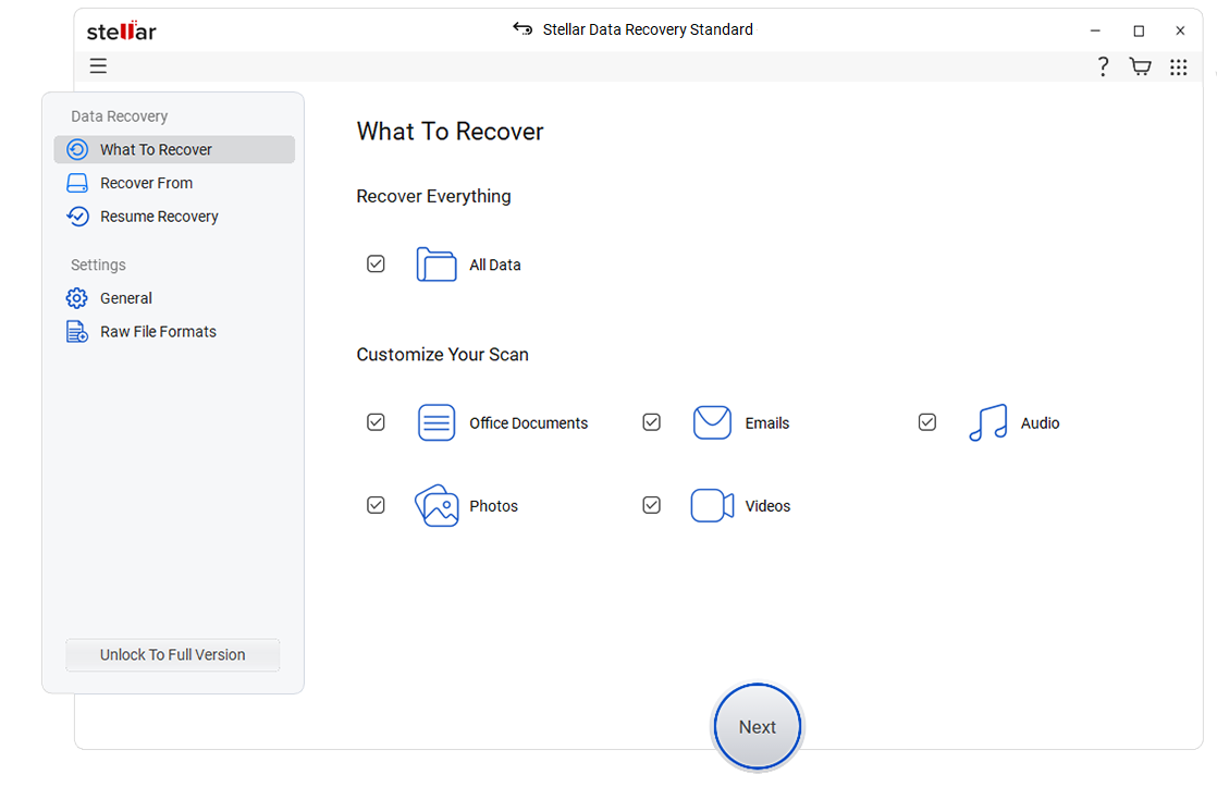 Screenshot Stellar Data Recovery
